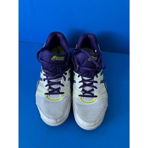 Asics Gel Rocket Women White Purple Volleyball Trainers Shoes Size11 B455N-0133 - Picture 3 of 6
